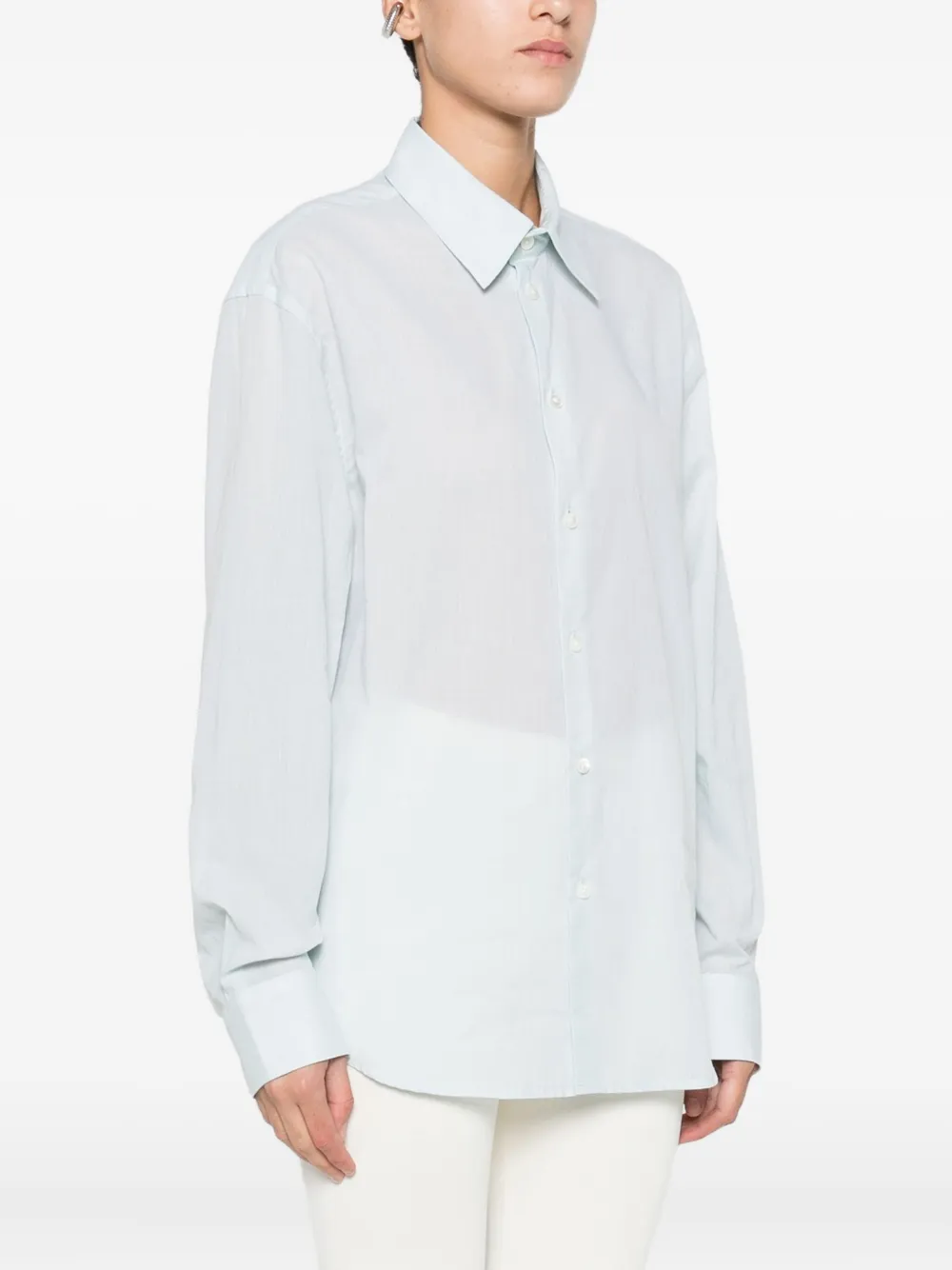 6397 Blouse met lange mouwen Blauw