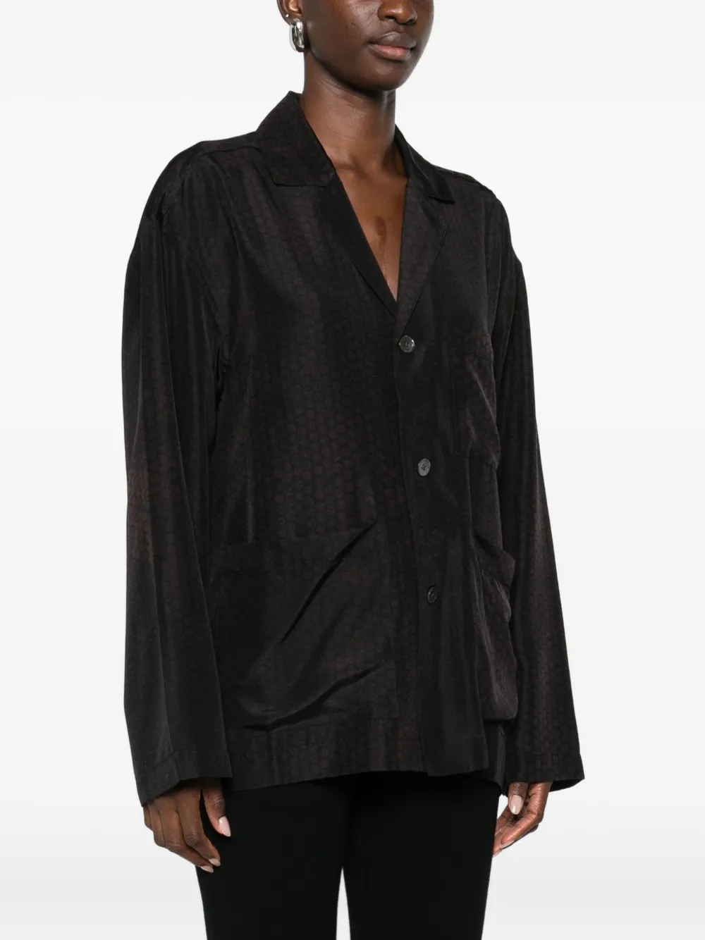 6397 Blouse in pyjama stijl Bruin
