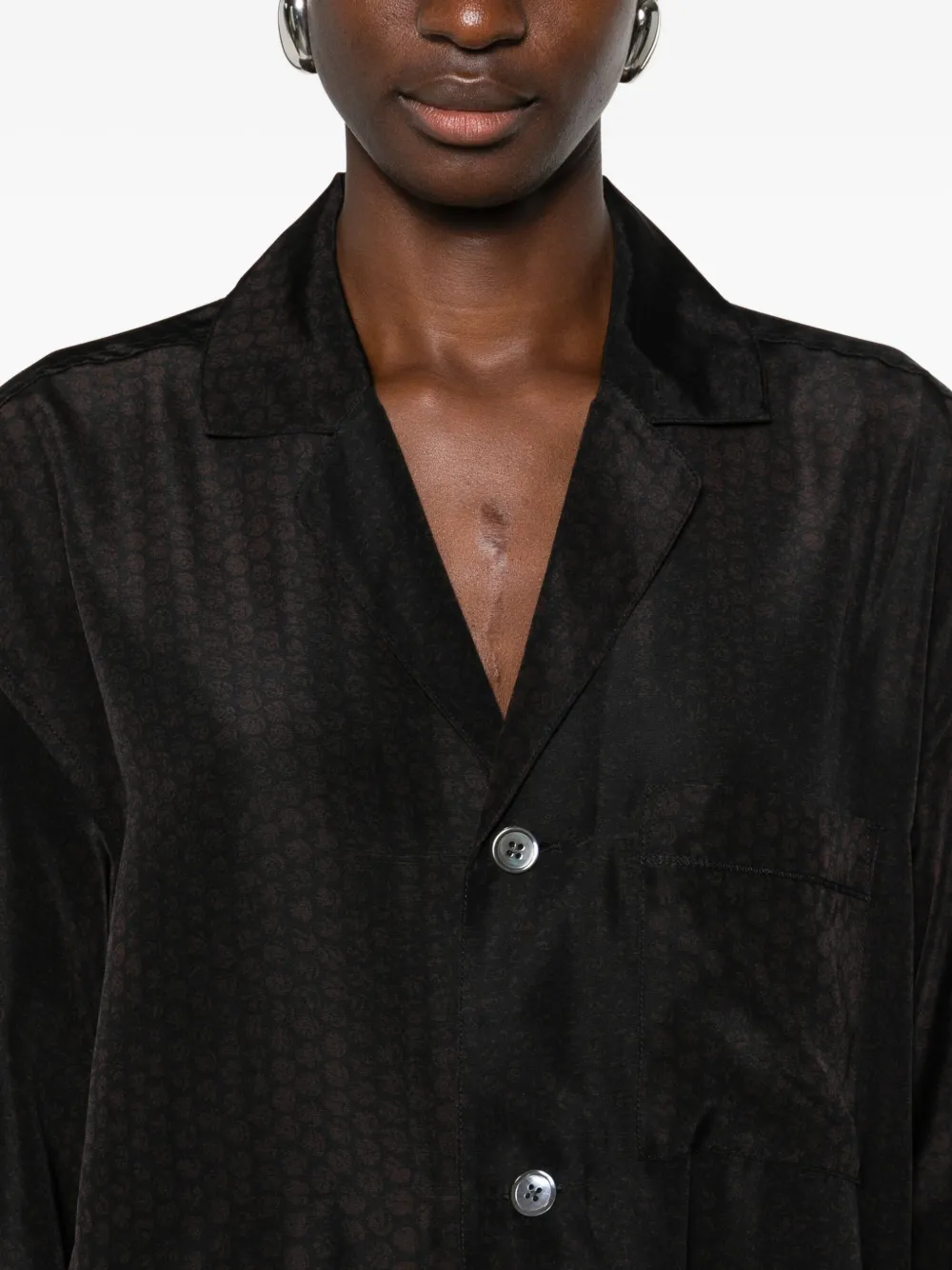 6397 Blouse in pyjama stijl Bruin