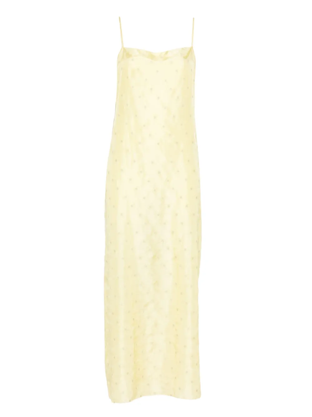 6397 Embroidered Dot Maxi Dress In Yellow