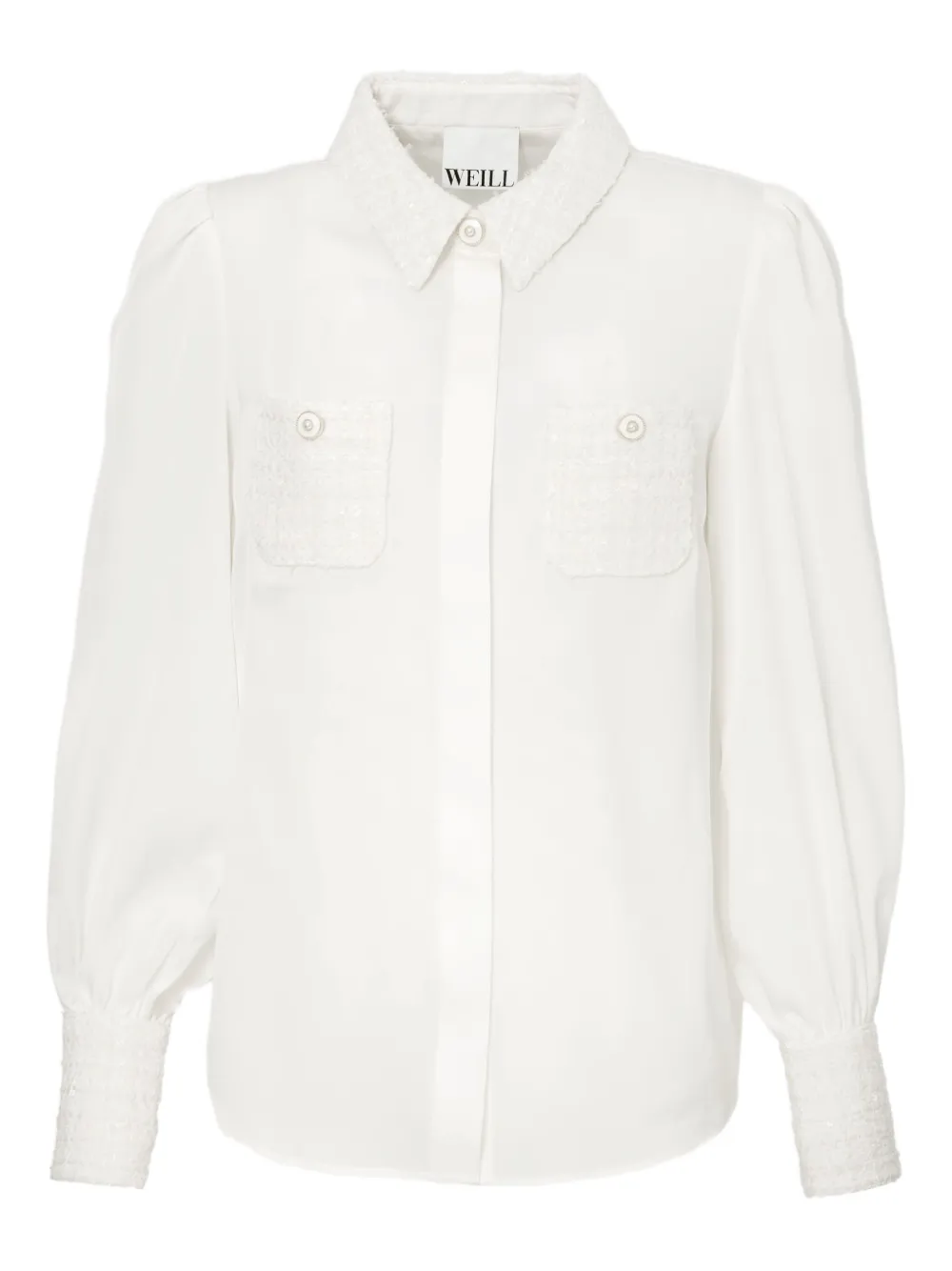 WEILL PARIS tweed bi-material shirt | White | Image 1