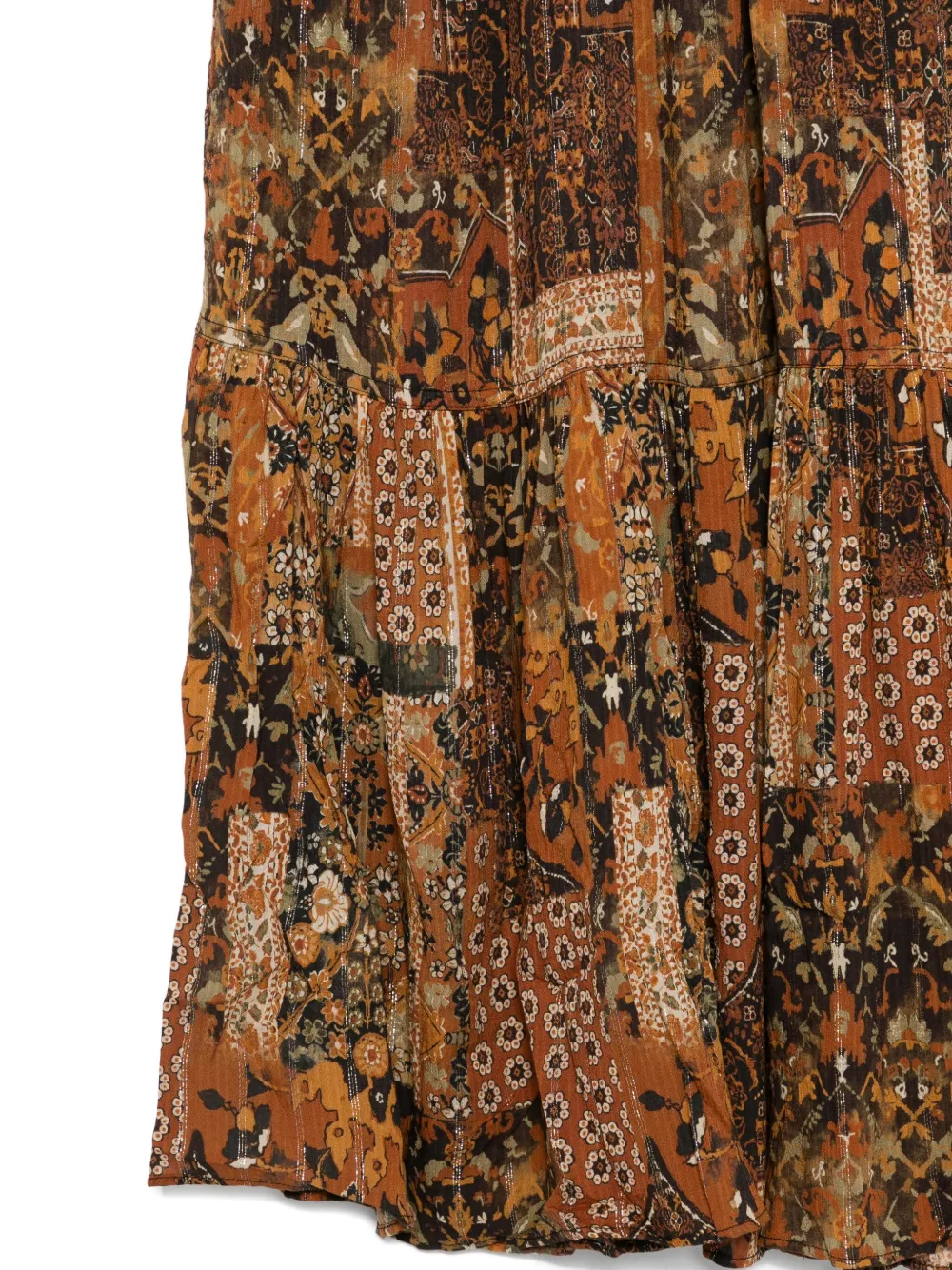 Ba&sh Pisca Tiered Maxi Skirt In Orange