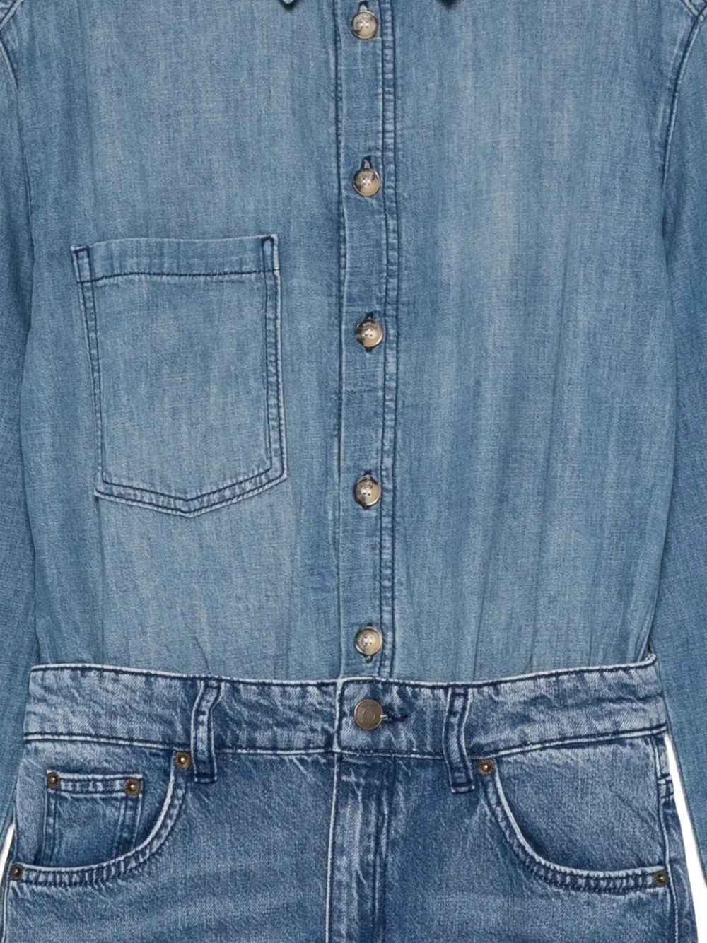 Ba&Sh Jumpsuit met zakken en knopen Blauw