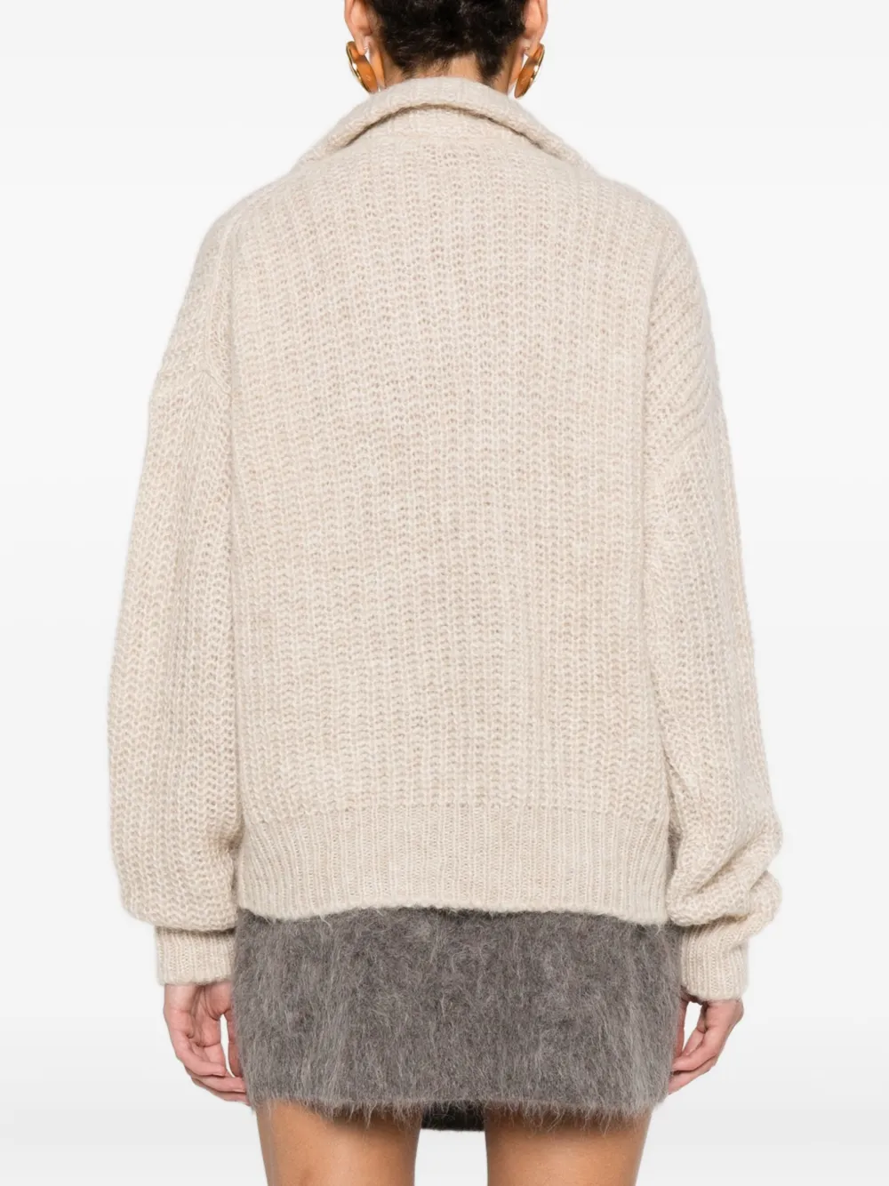 Ba&sh Beltane Half-zip Sweater In Neutral