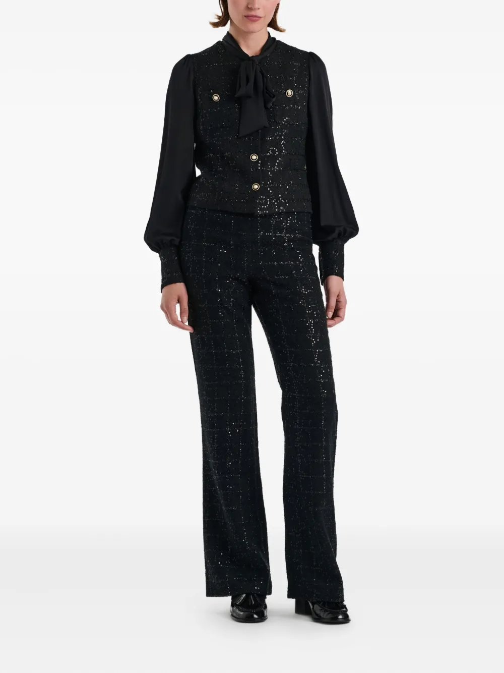 WEILL PARIS pussy bow tweed shirt | Shirts | Image 2