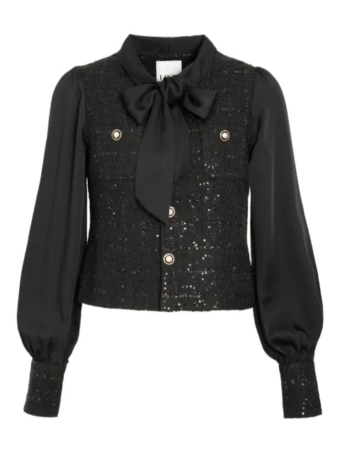 WEILL PARIS pussy bow tweed shirt