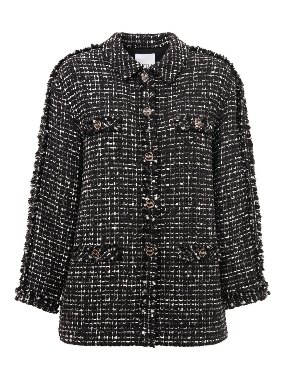 WEILL PARIS fringed tweed overshirt | Black | Image 1