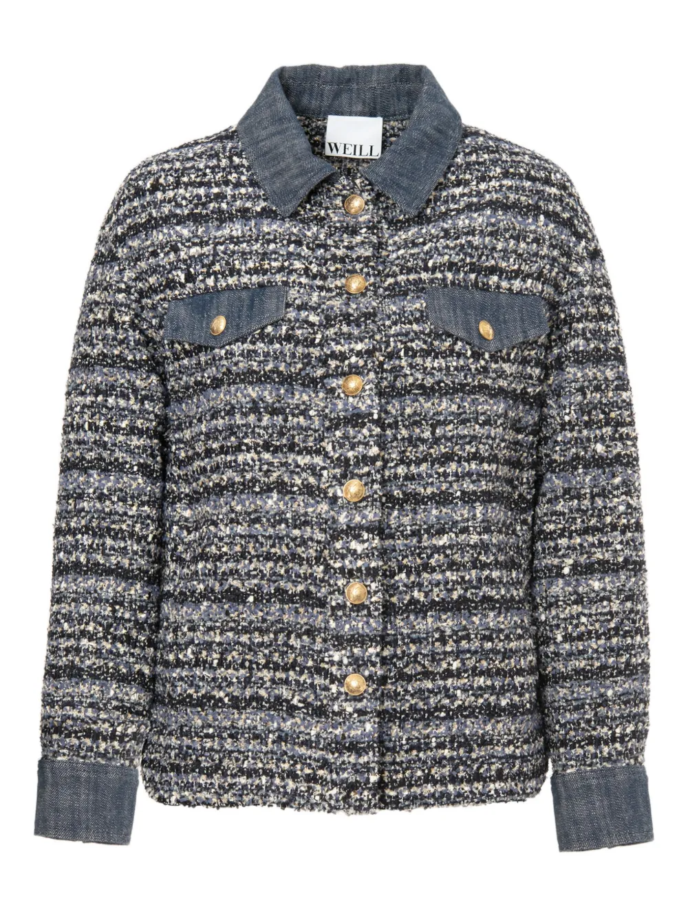 WEILL PARIS tweed denim overshirt | Blue | Image 1