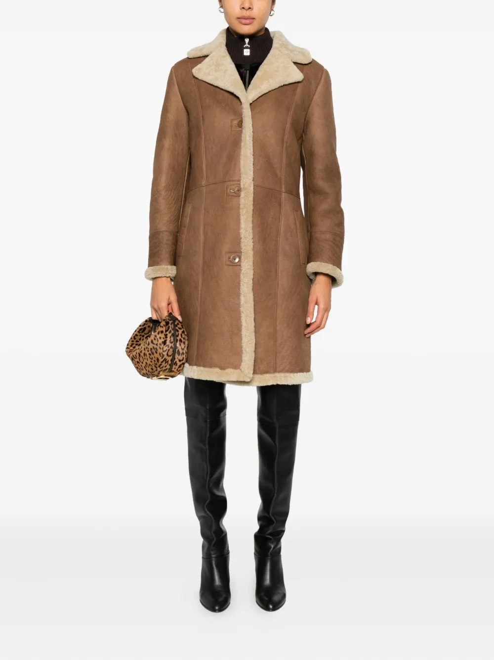 A.N.G.E.L.O. Vintage Cult 2000s jas met lammy afwerking - Bruin