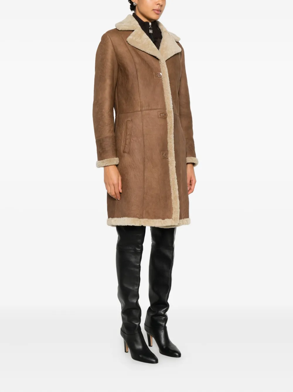 2000s Shearling-Trim Coat