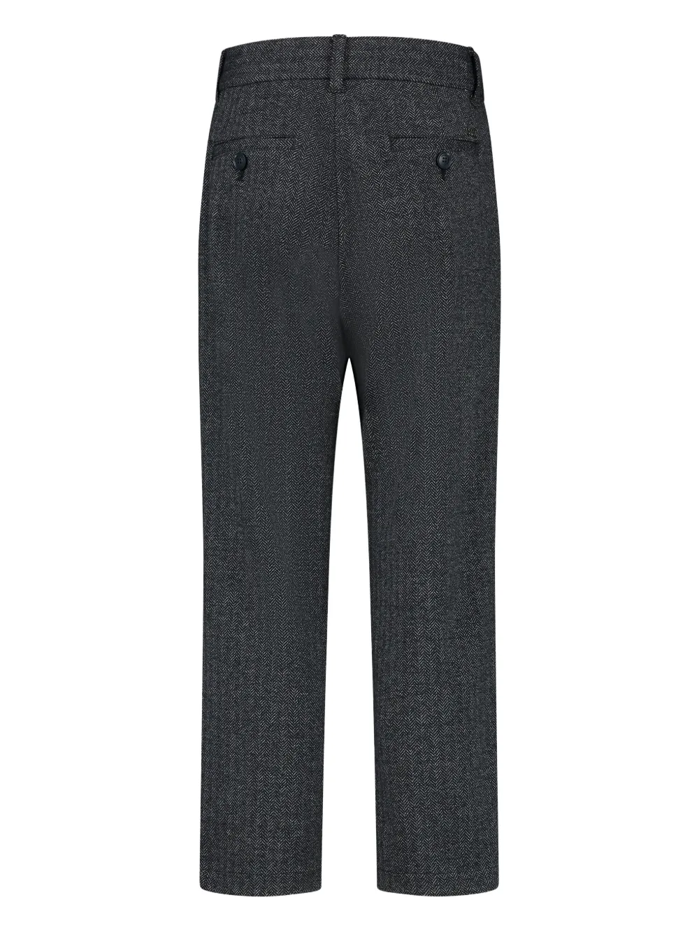 Emporio Armani Herringbone Trousers In Black