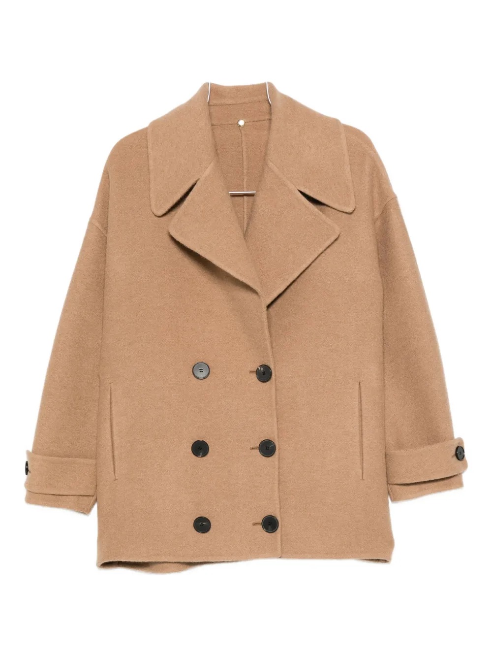 N8 double-breasted felted coat | Brown | Image 1