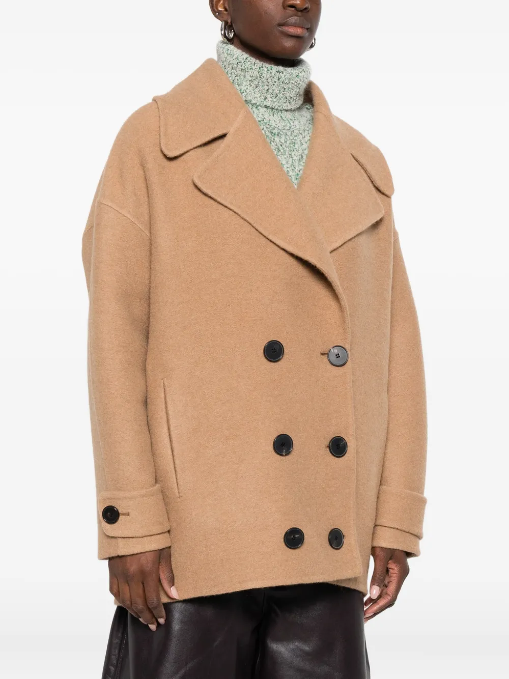  N8 Double-breasted Felted Coat - Brown 