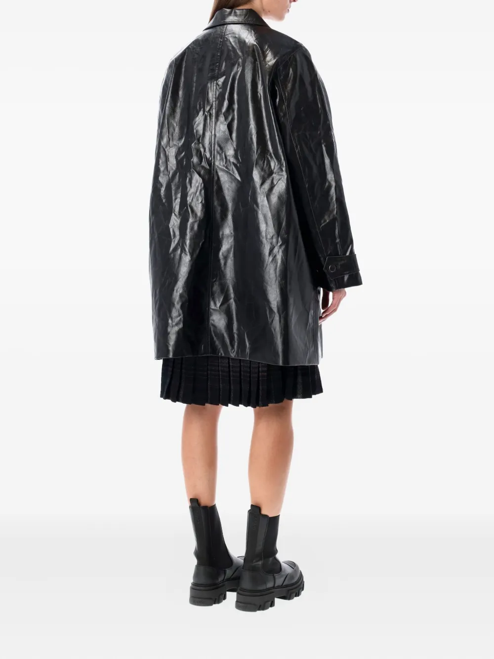 Low Classic single-breasted faux-leather coat | Single Breasted Coats | Image 2