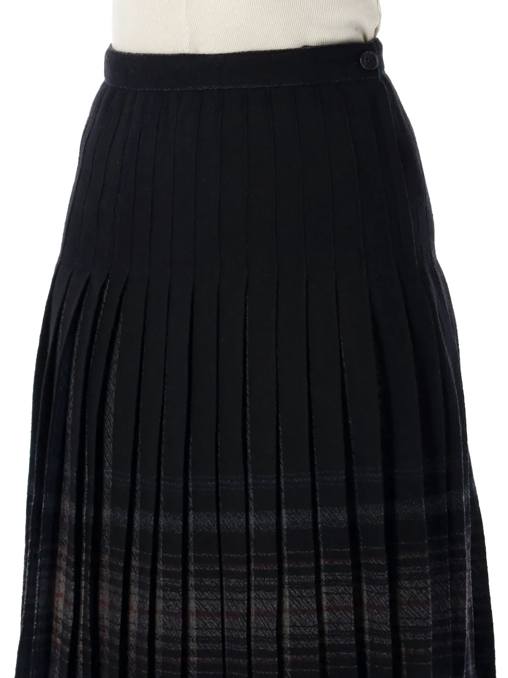 Low Classic Omkeerbare geplooide midi-rok Zwart