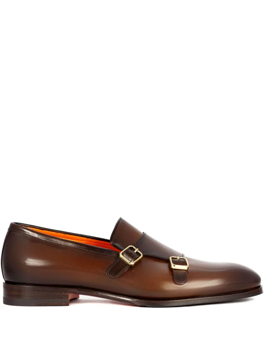 Santoni Leren gespschoenen Bruin