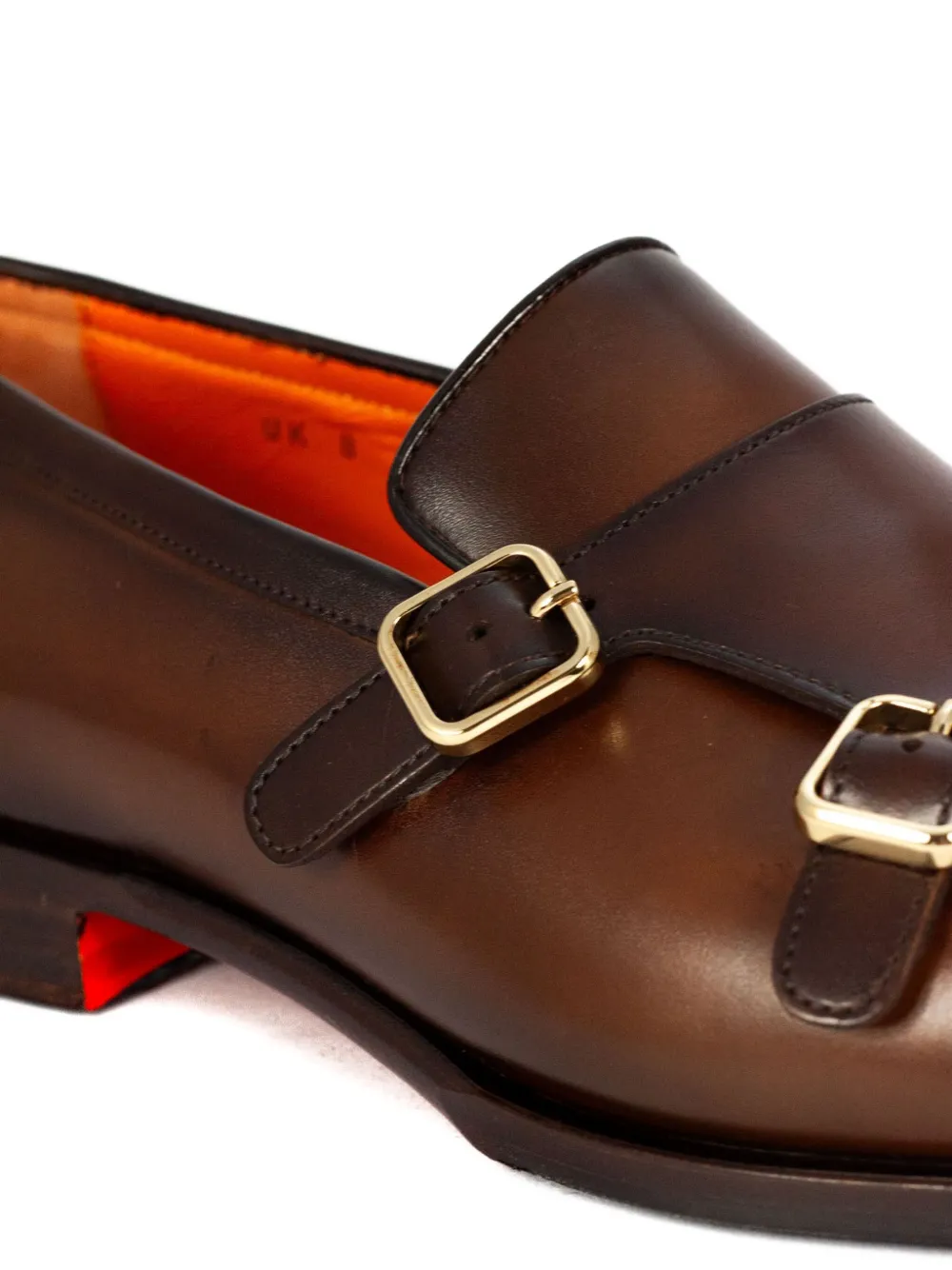 Santoni Leren gespschoenen Bruin