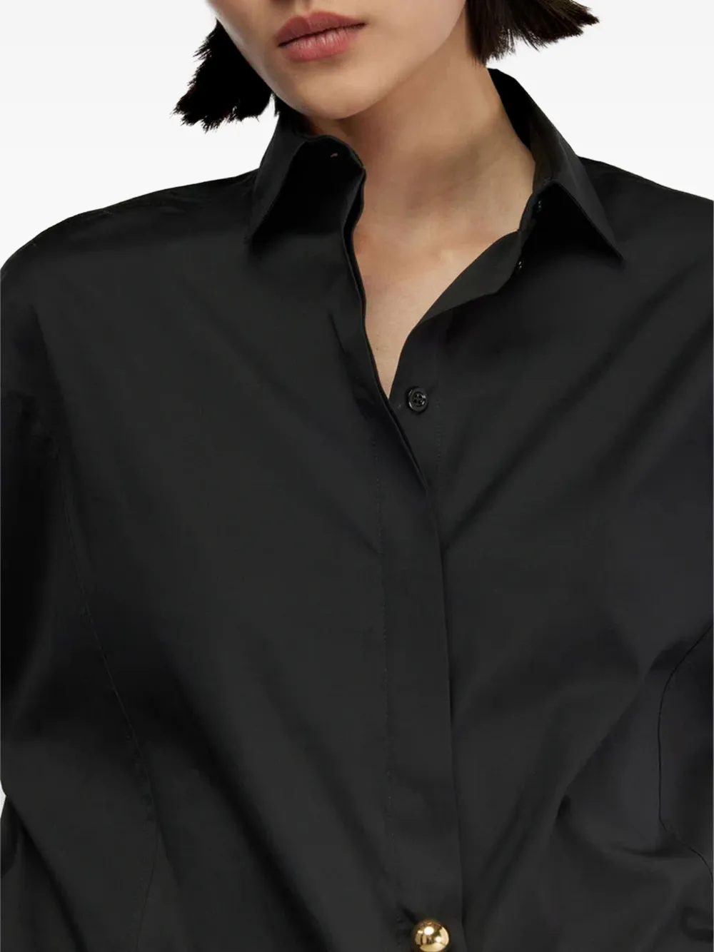Semicouture Ball-button Blouse In Black