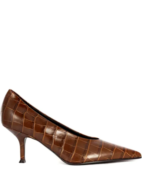 Lella Baldi zapatillas con efecto de piel de cocodrilo y tacón de 50mm