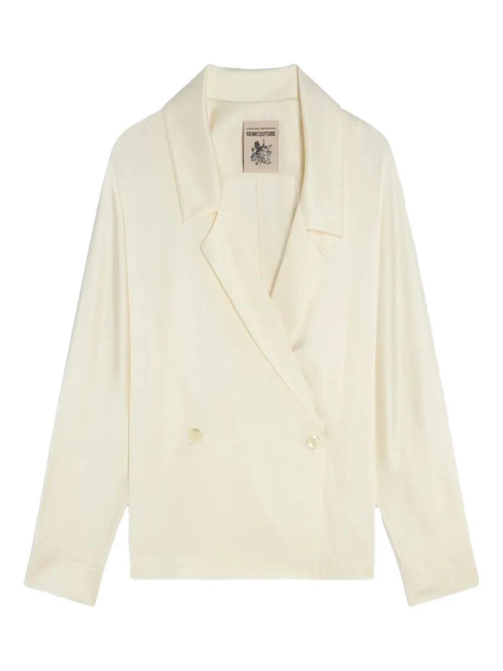 Semicouture double-breasted long-sleeved blazer | White | Image 1