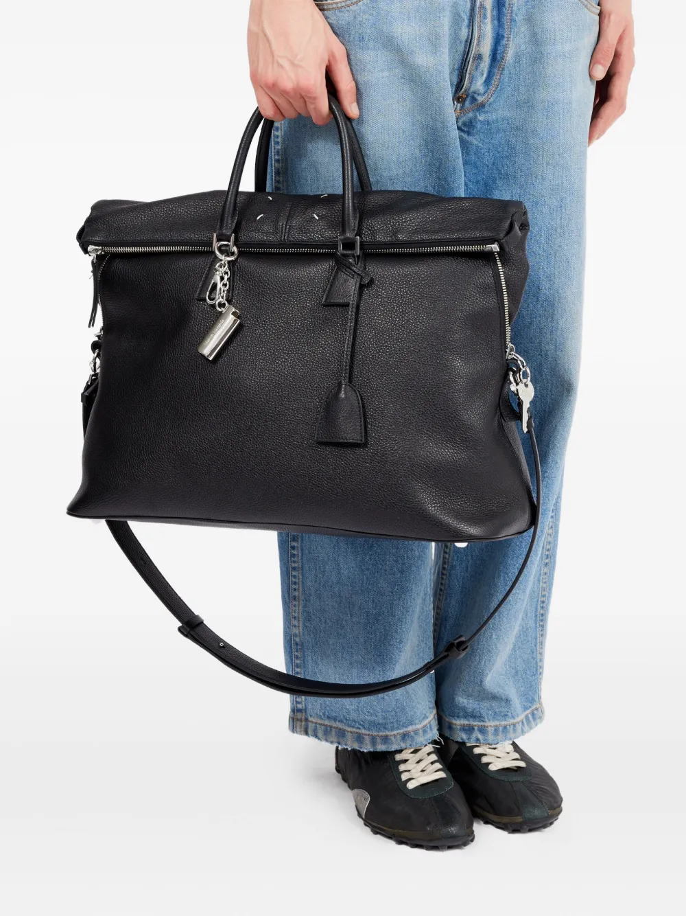 Maison Margiela Lighter Case Keyring In Metallic