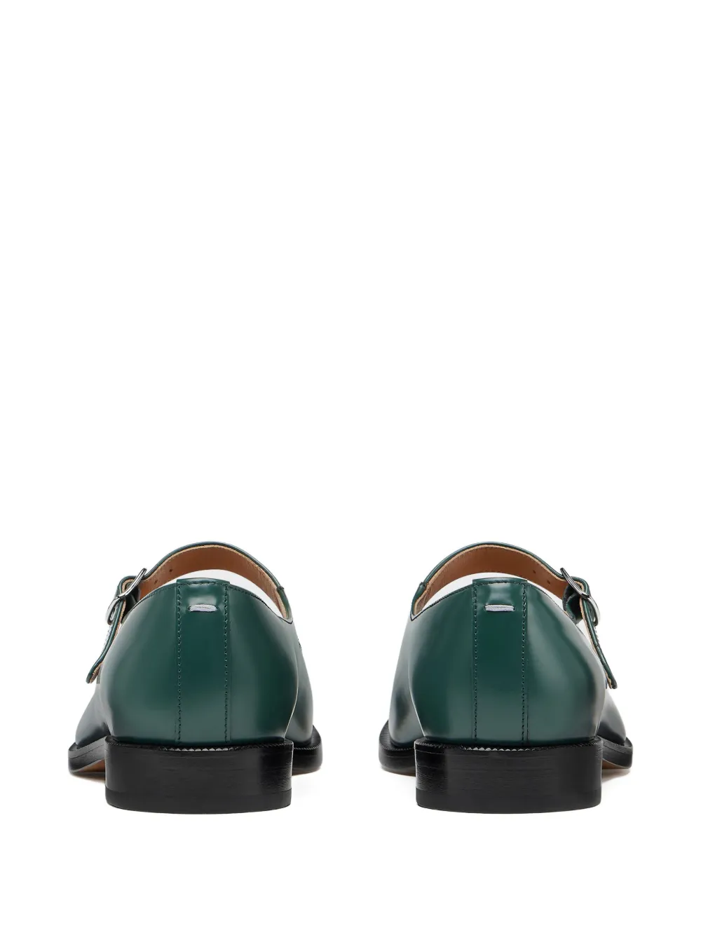 Maison Margiela Tabi Mary-jane Brushed Leather In Green