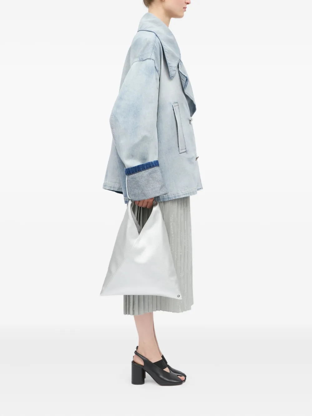 MM6 Maison Margiela Japanese triangelvormige shopper - Zilver