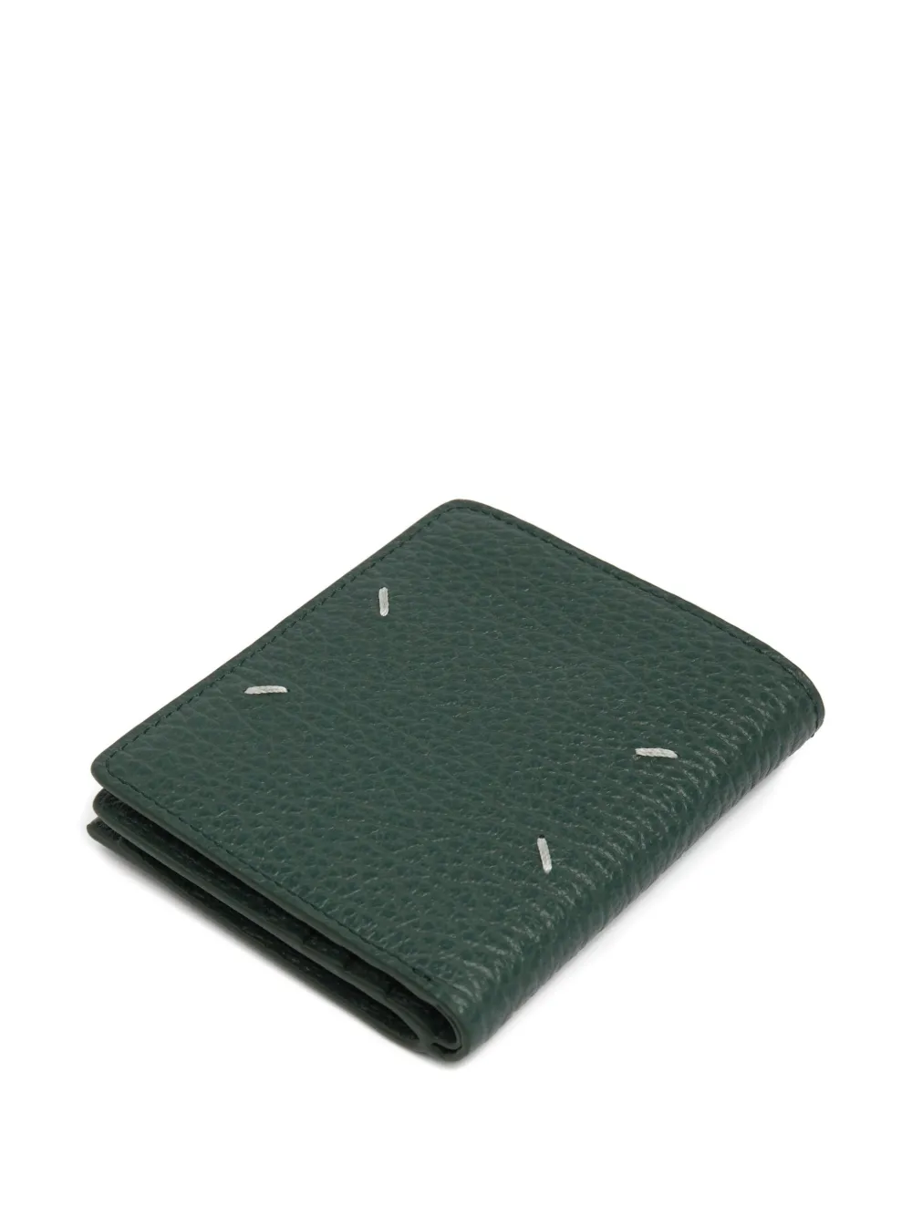 Maison Margiela Grainy Flap Wallet In Green