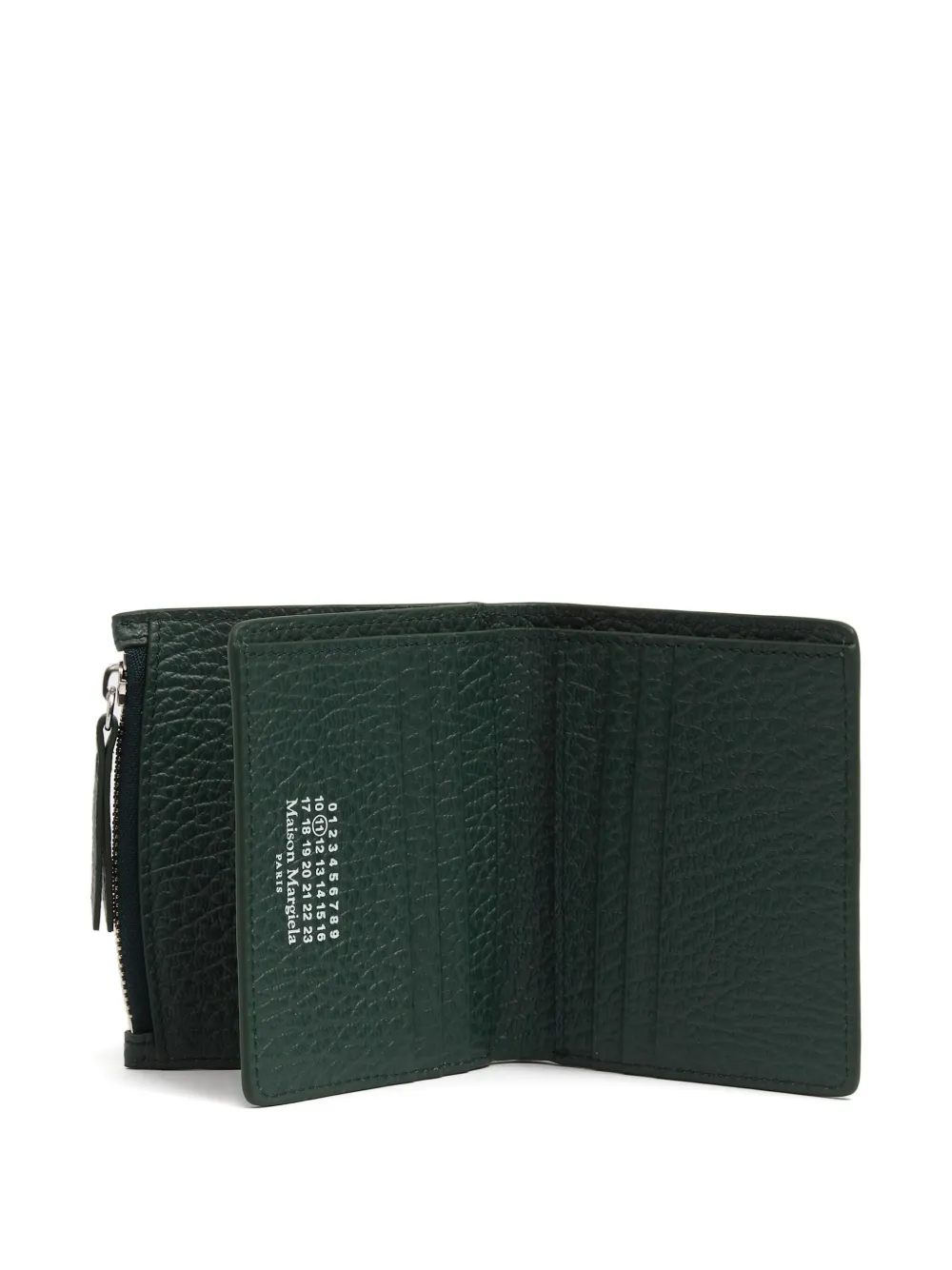 Maison Margiela Grainy Flap Wallet In Green