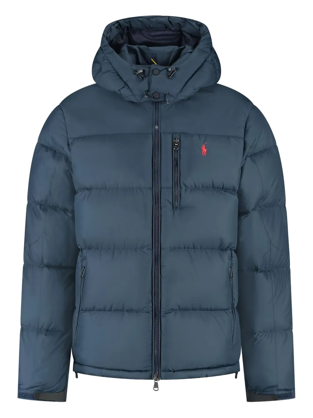 Polo Ralph Lauren Hooded Down Jacket Gorham Style In Blue