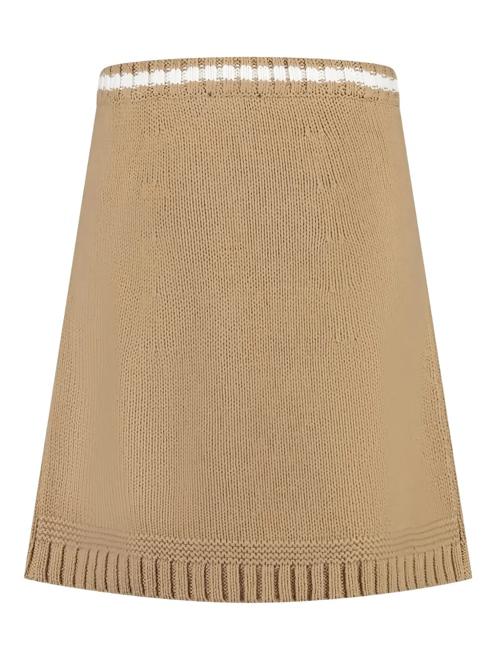 Emporio Armani Ribbed-trim Midi Skirt In Brown