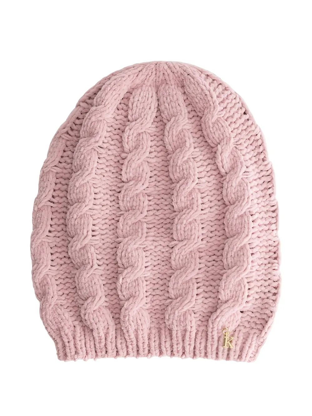Kocca Cable-knit Logo Beanie Hat In Pink