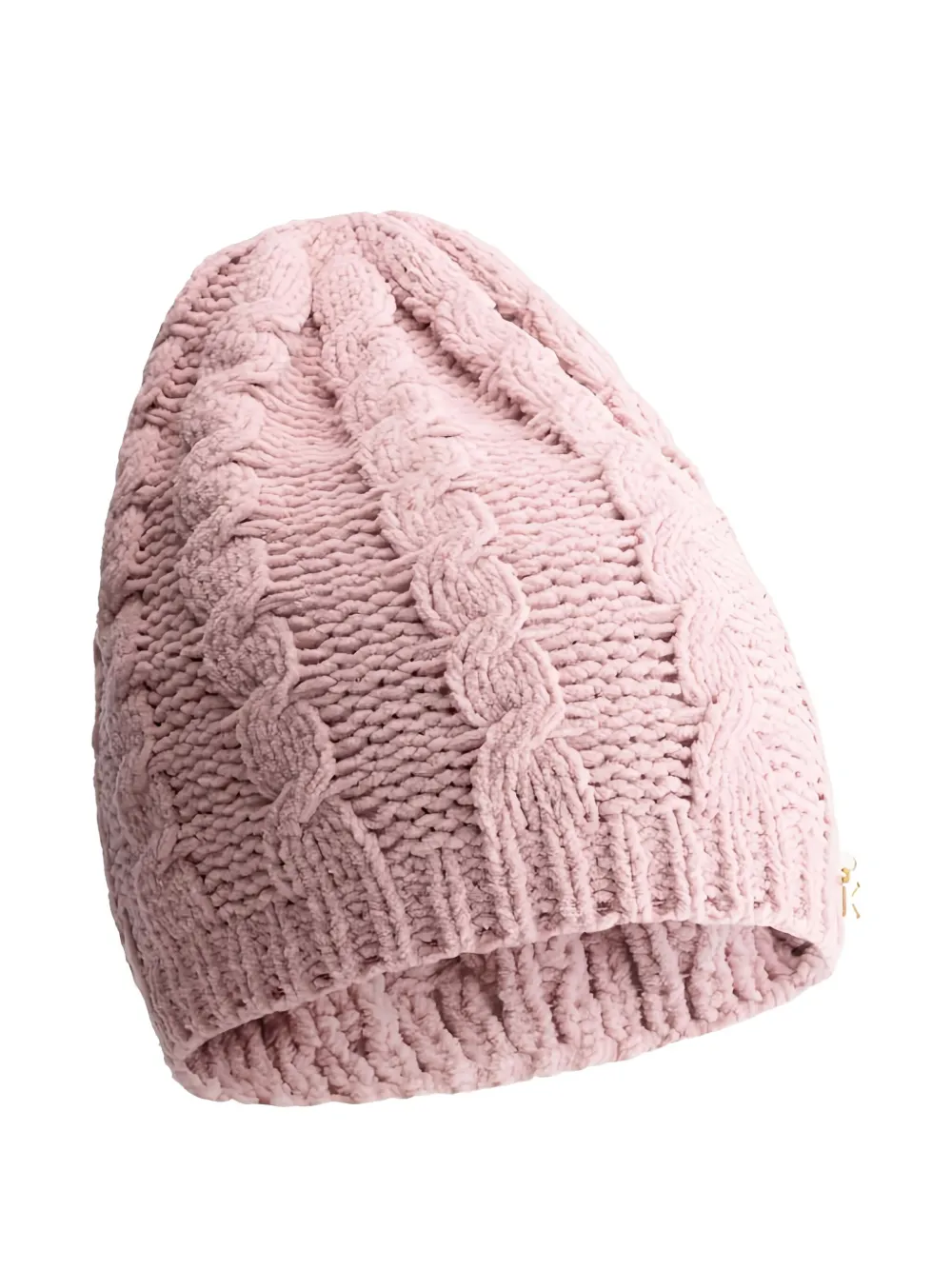 Kocca cable-knit logo beanie hat - Roze
