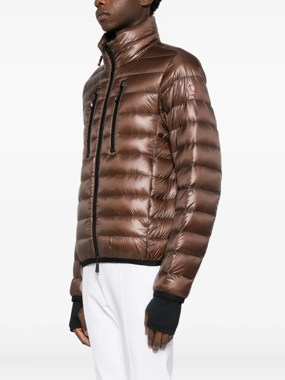 Moncler Grenoble Gewatteerd jack met rits Bruin