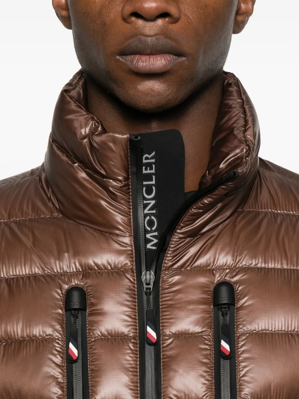 Moncler Grenoble Gewatteerd jack met rits Bruin