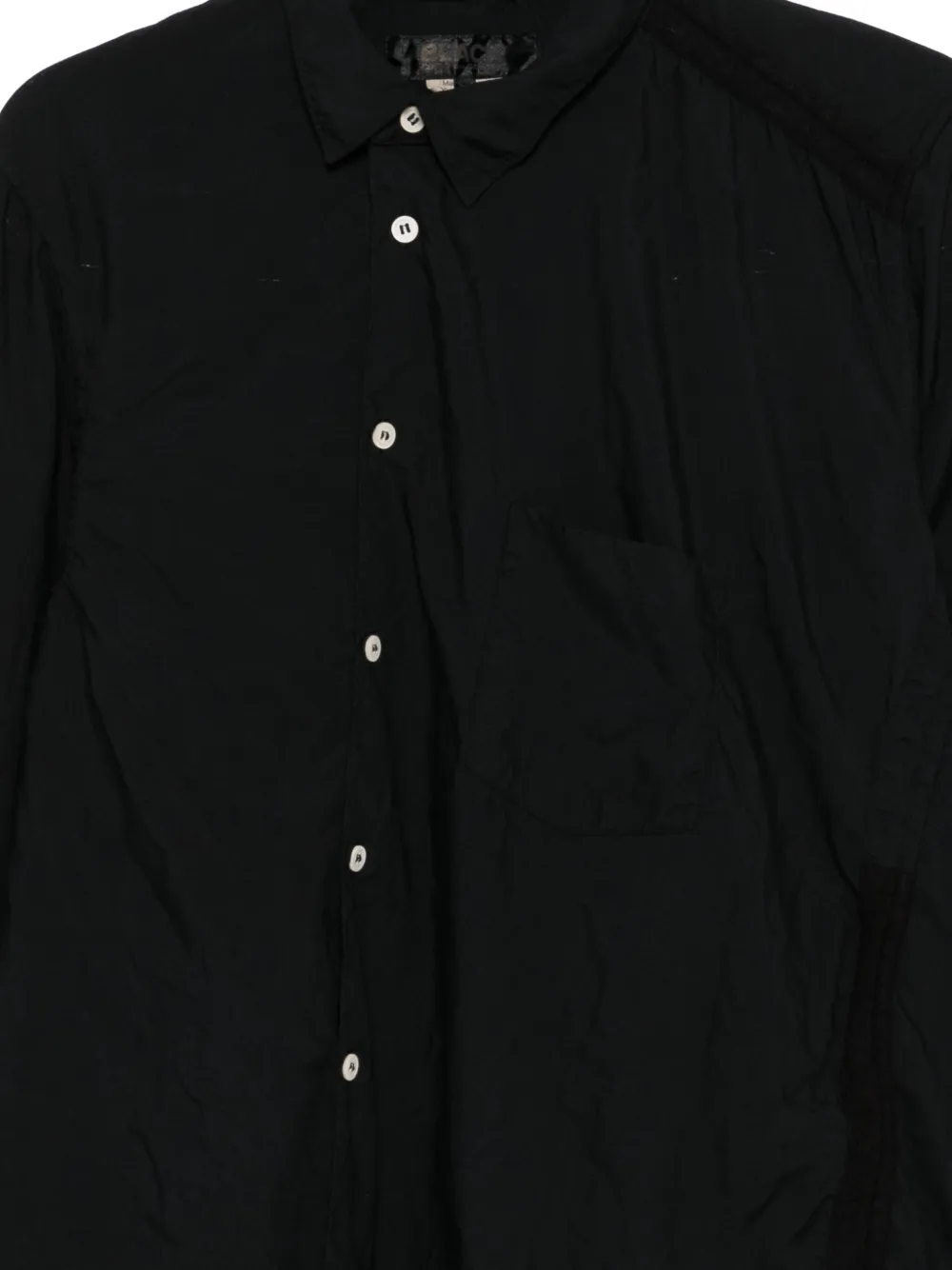 Black Comme Des Garçons Asymmetrisch overhemd Zwart
