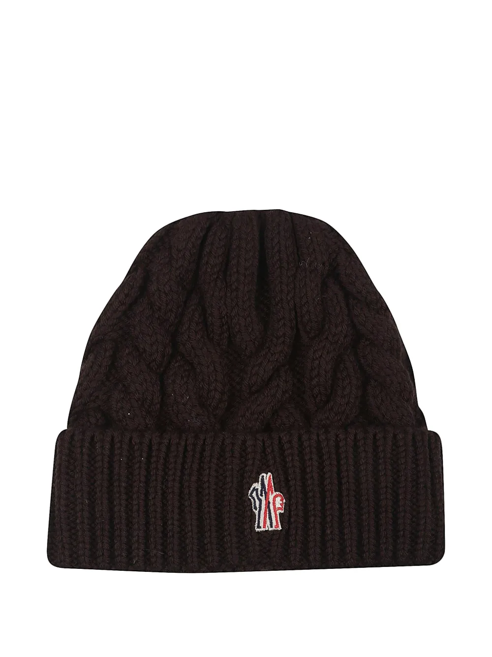 Moncler Cable-knit Beanie Hat In Black