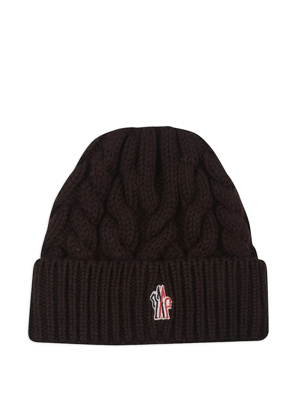 Moncler Grenoble cable-knit beanie hat | Brown | Image 1