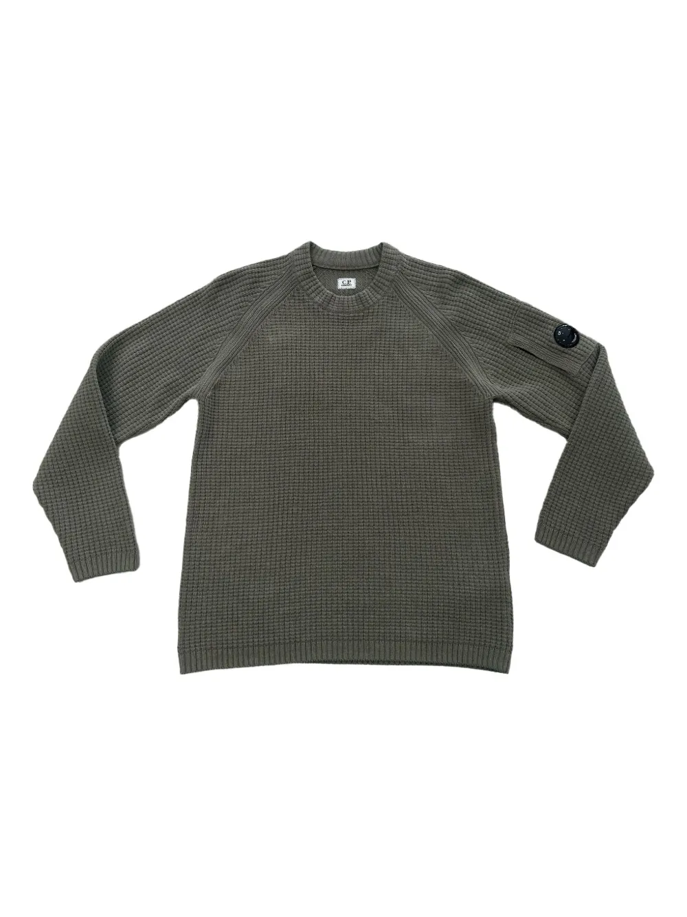 C.P. Company Lens-detail waffle-knit sweater - Verde