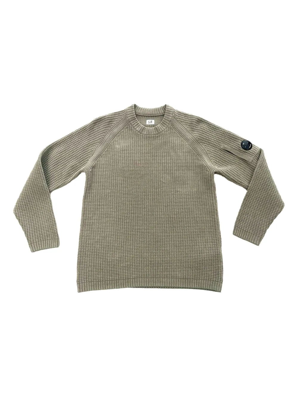 C.P. Company Lens-detail waffle-knit sweater | Green | Image 1