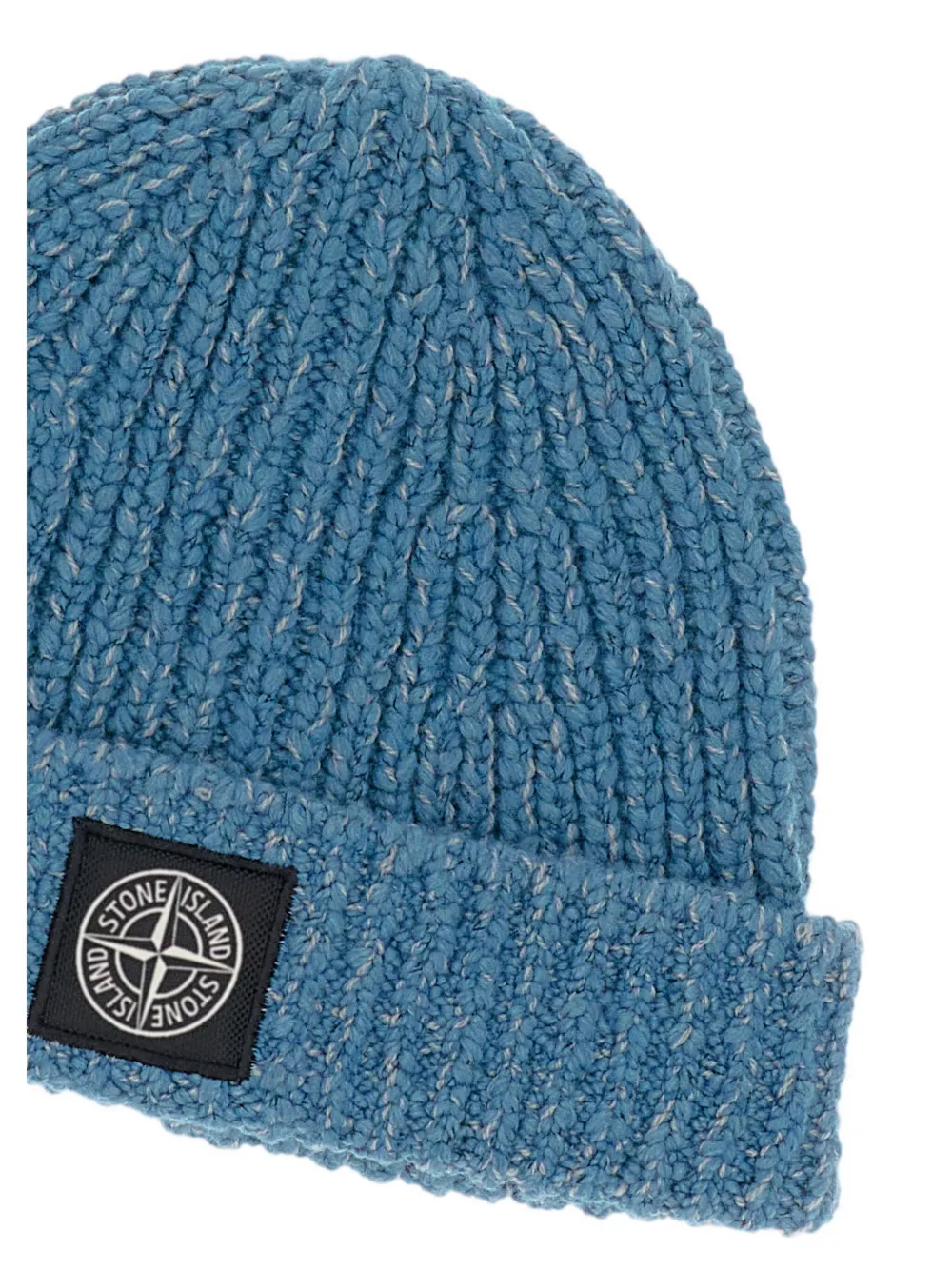 Stone Island ribbed patch beanie - Blauw