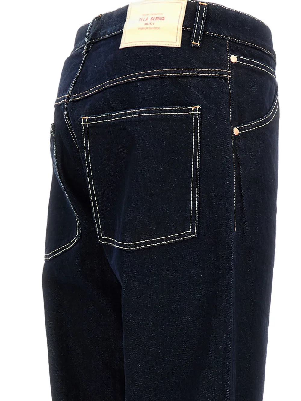 TELA GENOVA Broek met knoopsluiting Blauw