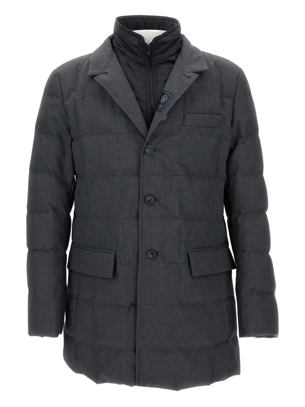 Fay Taped Seams Button Coat | Grey | Image 1