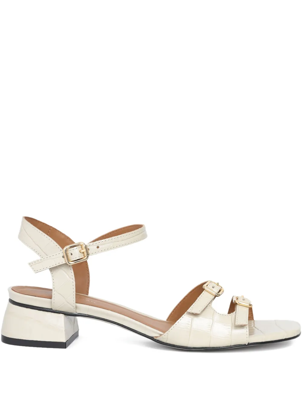 Sarah Chofakian 25mm French Press buckle sandals Beige