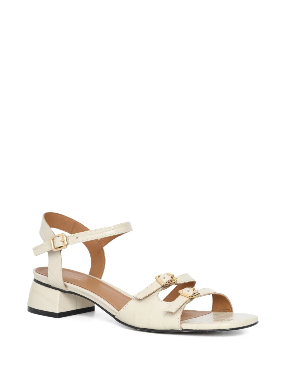 Sarah Chofakian 25mm French Press buckle sandals Beige