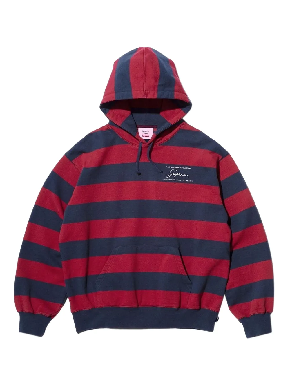 Supreme X Martine Rose® Striped-pattern Hoodie In Red