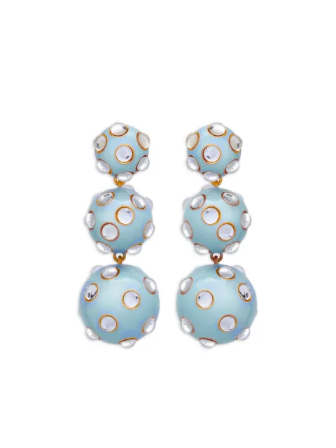 Oscar de la Renta أقراط كروية مزينة بحجر