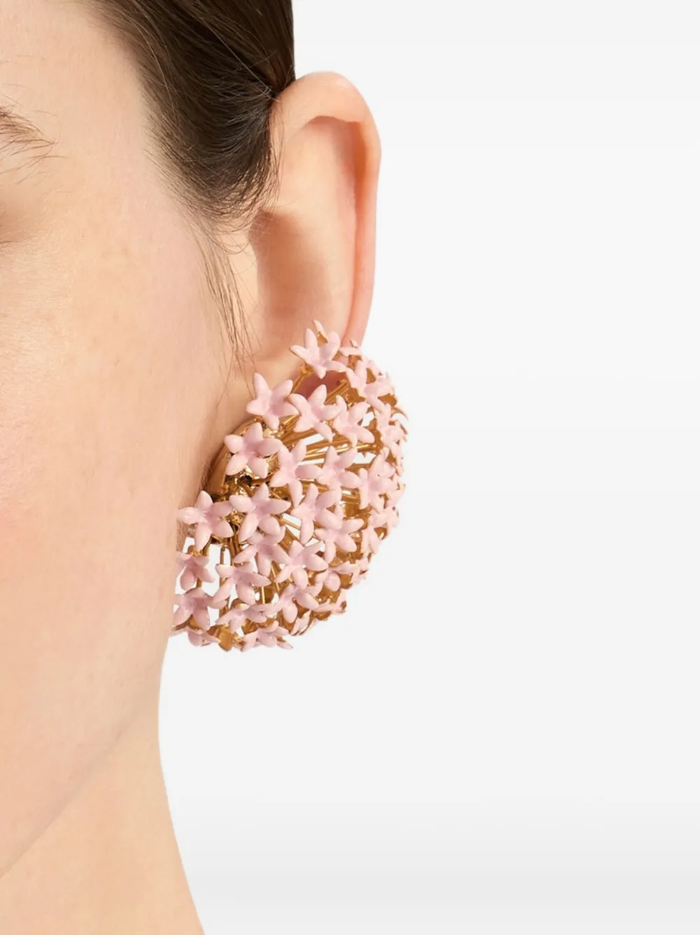 Oscar de la Renta Grote Foxglove oorbellen met pompon - Goud