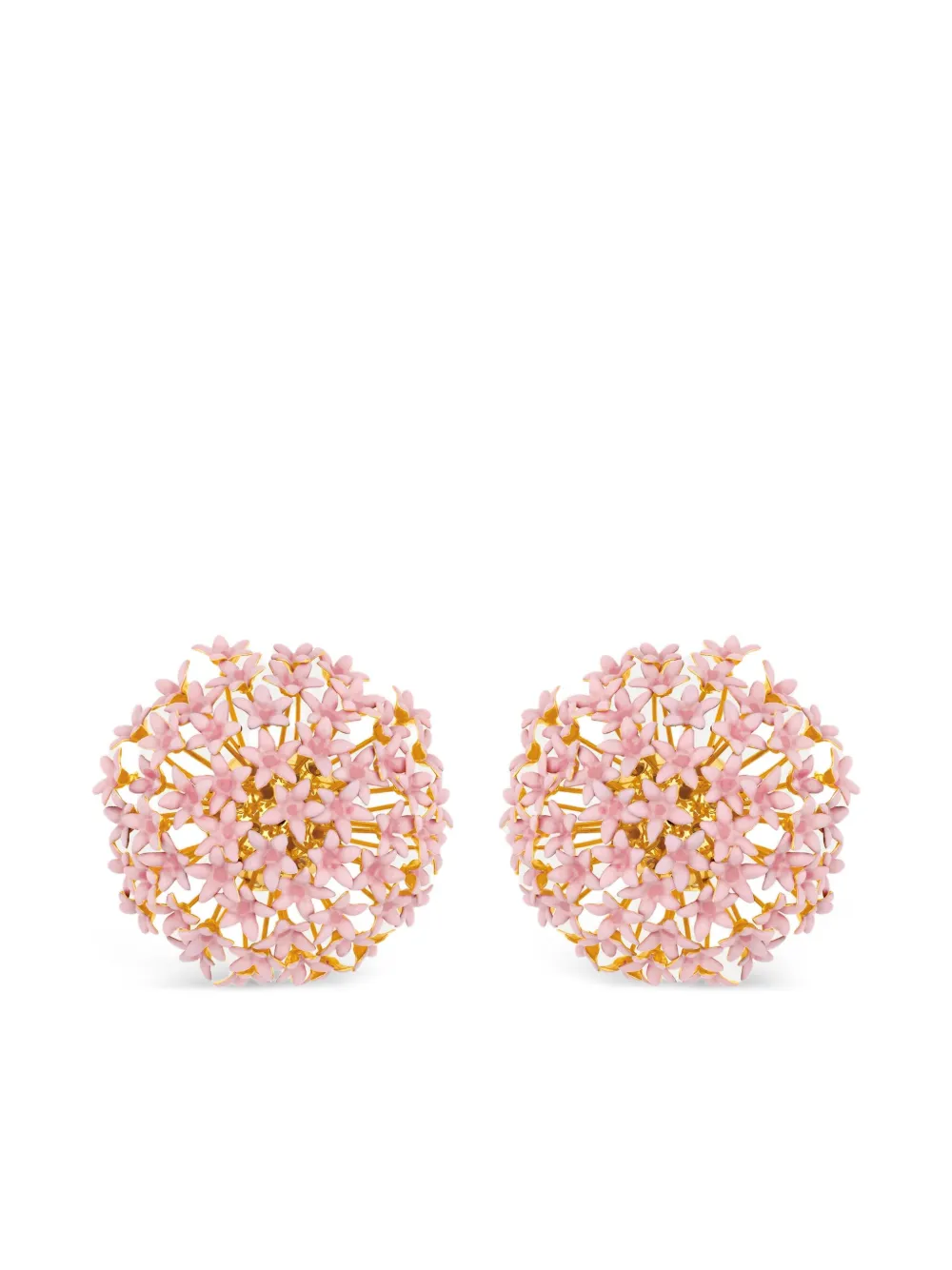 Oscar De La Renta Large Foxglove Pompom Clip-on Earrings In Pink
