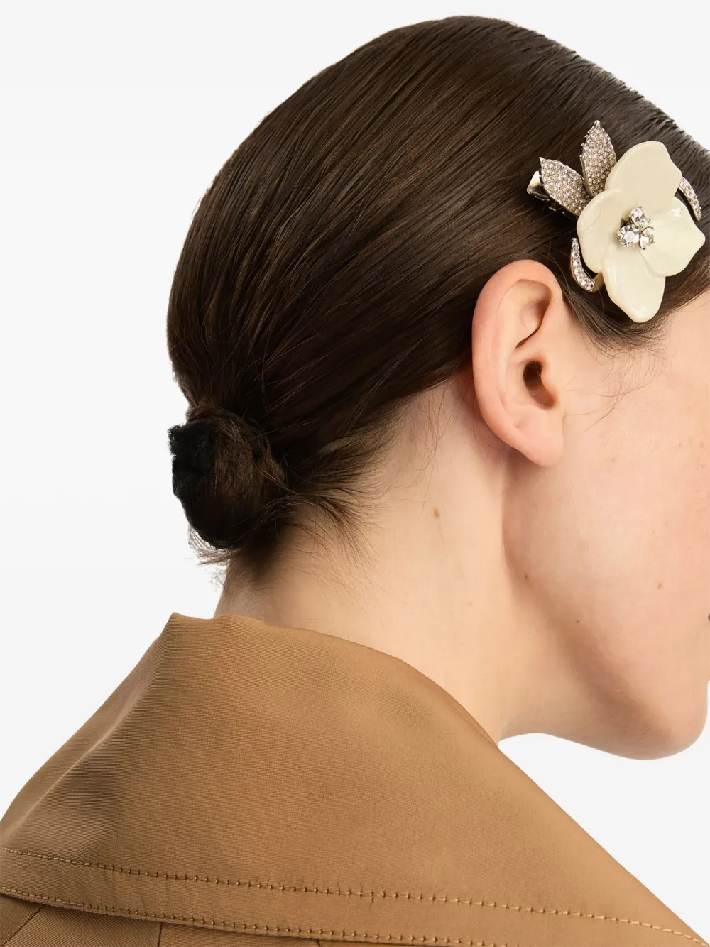 Oscar de la Renta Pearl Blossom haarclip met bloemvorm Zilver